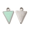 304 Stainless Steel Enamel Pendants, Triangle Charm, Stainless Steel Color, 13x9x1mm, Hole: 1.6mm