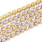 Brass Rhinestone Strass Chains, Rhinestone Cup Chains, Raw(Unplated), Nickel Free, Crystal, 2.8mm, about 10yards/bundle