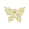 Rack Plating Alloy Pendants, Butterfly, Golden, 27x33x2mm, Hole: 2.5mm
