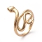 Adjustable Brass Cuff Rings, Open Rings, Snake, Golden, Size 6, 16.7mm