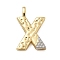 Brass Micro Pave Cubic Zirconia Pendants, Cadmium Free & Nickel Free & Lead Free, Letter Charms, Real 18K Gold Plated, Letter X, 27x17x4mm, Hole: 5x2.5mm