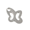 Non-Tarnish 201 Stainless Steel Charms, Butterfly Charm, Stainless Steel Color, 10x11x1mm, Hole: 1.8mm