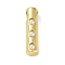 Brass Pendants, Cadmium Free & Nickel Free & Lead Free, with ABS, Letter A~Z, Letter I, 20.5x5x6.5mm, Hole: 3.5mm