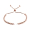 Brass Chain Bracelet Making, Slider Bracelets Making, Cadmium Free & Nickel Free & Lead Free, Rose Gold, 9 inch(230mm), Hole: 1.5mm