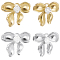 Beebeecraft 12Pcs 2 Colors Bowknot Charms 14K Gold Plated Brass Cubic Zirconia 3D Bow Dangle Charms for Jewelry Making Earring Bracelet Pendant