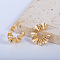 Stylish Brass Stud Earrings, with Bold C-shaped Design, Golden, 34.8x27.2mm