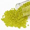 TOHO Round Seed Beads, Japanese Seed Beads, (32F) Matte Silver Lined Lemon, 11/0, 2.2mm, Hole: 0.8mm, about 5555pcs/50g