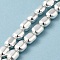 Electroplated Synthetic Non-magnetic Hematite Beads Strands, Oval, Silver Plated, 9.5x8x6mm, Hole: 0.9mm, about 42pcs/strand, 16.14''(41cm)