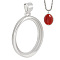 1Pc 925 Sterling Silver Pendants Cabochon Settings, Oval, Platinum, Tray: 20.5x16mm, 25x15x2.5mm, Hole: 5.5x3.5mm