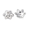 Brass Bead Caps, Cadmium Free & Nickel Free & Lead Free, Flower, Platinum, 7.5x2.5mm, Hole: 1mm