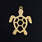 201 Stainless Steel Pendants, Turtle, Golden, 23x18.5x1mm, Hole: 1.5mm