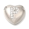 Rack Plating Brass Micro Pave Cubic Zirconia Pendants, Cadmium Free & Lead Free, Heart with Letter A~Z Charms, Platinum, Letter P, 14.5x16x6mm, Hole: 3mm