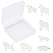 304 Stainless Steel Pendants, Laser Cut, Mixed Shapes, Stainless Steel Color, Pendants: 7pcs/box