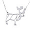 Non-Tarnish 201 Stainless Steel Pendant Necklaces, with Cable Chains, Christmas Reindeer/Stag, Stainless Steel Color, 17.9 inch(45.5cm), 2mm, Reindeer: 30.5x35x1mm