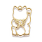 Zinc Alloy Kitten Open Back Bezel Pendants, for DIY UV Resin, Epoxy Resin, Pressed Flower Jewelry, Maneki Neko/Beckoning Cat Shape, Golden, 39.5x23.5x1.5mm, Hole: 2mm