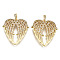 Brass Micro Pave Clear Cubic Zirconia Pendants, Nickel Free, Wing Shape, Real 16K Gold Plated, 27.5x24x3mm, Hole: 4.5x2.5mm