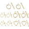 BENECREAT 20 Sets 5 Styles Metal Alloy Toggle Clasps, Golden Toggle Clasps Toggle Jewelry Clasps for Necklace Chain Bracelets Jewelry Making