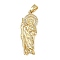 Brass Micro Pave Cubic Zirconia Pendants, Religious Theme, Saint Benedict, Cadmium Free & Lead Free, Real 18K Gold Plated, Human, 32.5x12x4mm, Hole: 4.5x3.5mm