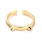 Brass Micro Pave Clear Cubic Zirconia Cuff Rings, Open Rings, Cute Cat, Golden, US Size 7, Inner Diameter: 18mm