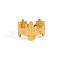 Ocean Themes Stainless Steel Cuff Rings, Shell Shape, Real 18K Gold Plated, 15mm, Inner Diameter: Adjustable
