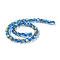 Handmade Gold & Silver Foil Lampwork Beads, Round, Dodger Blue, 12mm, about 33pcs/strand, 14.5 inch