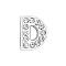 Eco-Friendly Zinc Alloy Slide Charms, with Rhinestone, Platinum Plated, Letter, Crystal, Letter.D, 12mm, Hole: 1.5x7.9mm