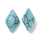 Glass Cabochons, Imitation Turquoise, Rhombus, Turquoise, 8x5x2.5~3mm