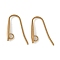 Ion Plating(IP) 304 Stainless Steel Earring Hooks, with Horizontal Loop, Real 18K Gold Plated, 19x3mm, Hole: 2mm, 21 Gauge, Pin: 0.7x1mm