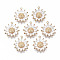 Brass Micro Pave Cubic Zirconia Pendants, Light Gold, Long-Lasting Plated, Cadmium Free & Lead Free, Flower, Clear, 20x17.5x4mm, Hole: 1.2mm