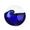 Handmade Lampwork Beads, Flat Round, Two Tone, Blue, 19.5~21x10~11mm, Hole: 1.4~2.2mm