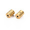 304 Stainless Steel Beads, with Rhinestone, Column with Sun & Star, Real 14K Gold Plated, 8x6mm, Hole: 1.8mm