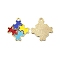 Alloy Enamel Pendants, Autism Puzzle Charm, Colorful, 25x22.5x1.5mm, Hole: 2mm