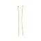 Brass Flat Head Pins, Long-lasting Plated, Cadmium Free & Lead Free, Real 18K Gold Plated, 50mm, Head: 1.8mm, Pin: 0.6mm, 22 Gauge