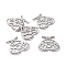 Tarnish Resistant 201 Stainless Steel Pendants, Laser Cut, Beetle, Stainless Steel Color, 28.5x30x1mm, Hole: 1.5mm