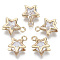 Brass Micro Cubic Zirconia Charms, Cadmium Free & Nickel Free & Lead Free, Star, Light Gold, Clear, 15x11.5x5.5mm, Hole: 1.8mm