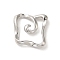 Non-Tarnish 304 Stainless Steel Linking Rings, Square Link, Stainless Steel Color, 15x15x3.5mm