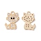 Brass Micro Pave Cubic Zirconia Pendants, Cadmium Free & Lead Free, Clear, Cat, Golden, 17x11x1.5mm, Hole: 1.8mm