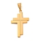 304 Stainless Steel Pendants, Cross, Golden, 37.5x23x3mm, Hole: 4.5x9mm