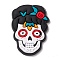 Halloween Theme PVC Cabochons, Skull, White, 34x25x3.5mm