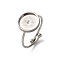 Adjustable 304 Stainless Steel Cuff Ring Components, with 201 Stainless Steel Tray Flat Round, Stainless Steel Color, Tray: 10mm, 1mm, Inner Diameter: 17mm