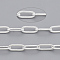 Brass Paperclip Chains, Flat Oval, Drawn Elongated Cable Chains, Soldered, with Spool, Cadmium Free & Lead Free, Silver, 7.6x2.6x0.5mm, about 301.83 Feet(92m)/roll