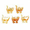 Natural Yellow Shell Pendants, Cat, 17x14x2mm, Hole: 0.6~1mm
