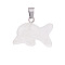 Natural Quartz Crystal Pendants, Dolphin, 20mm