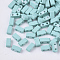 2-Hole Glass Seed Beads, Rubberized Style, Rectangle, Pale Turquoise, 4.5~5.5x2x2~2.5mm, Hole: 0.5~0.8mm
