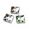 Square Shape Sew on Rhinestone, K5 Glass Rhinestone, 2-Hole Link, Plated Flat Back, Sewing Craft Decoration, Mixed Color, 12x12x4.5mm, Hole: 1mm