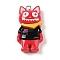 Opaque Resin Cat Pendants, Cartoon Pirate Kitten Charms with Platinum Plated Iron Loops, Black, 32x15.5x6mm, Hole: 2mm