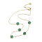 Golden 304 Stainless Steel Necklace, Resin Flower Necklaces, Green, 15.67~15.87 inch(39.8~40.3cm)
