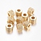 Brass Cubic Zirconia Beads, Hexagon, Golden, 8x10mm, Hole: 6.5mm