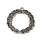 Tibetan Style Alloy Pendant, Cadmium Free & Lead Free, Garland, Antique Silver, 39x39x1.8mm, Hole: 3mm