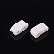 2-Hole Opaque Glass Seed Beads, Rectangle, Misty Rose, 4.5~5.5x2x2~2.5mm, Hole: 0.5~0.8mm